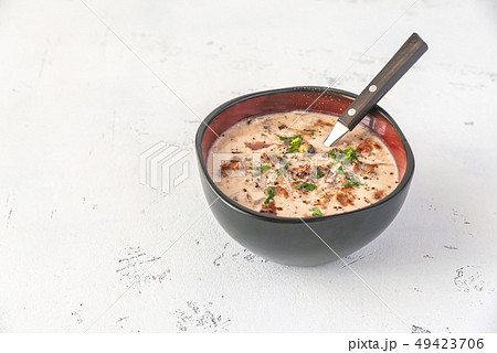 Bowl of clam chowder Bowl of clam chowder 49423706