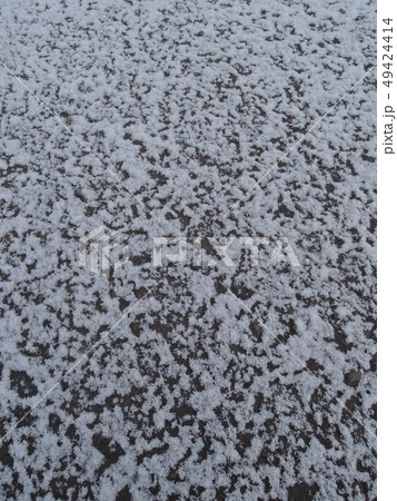 雪がうっすら積もるアスファルト 49424414