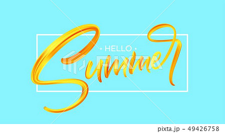 Summer Handwritten brush stroke acrylic paint lettering. Vector millustration Summer Handwritten brush stroke acrylic paint lettering. Vector millustration 49426758