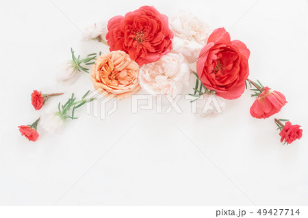 Frame from flower in pastel colors 49427714