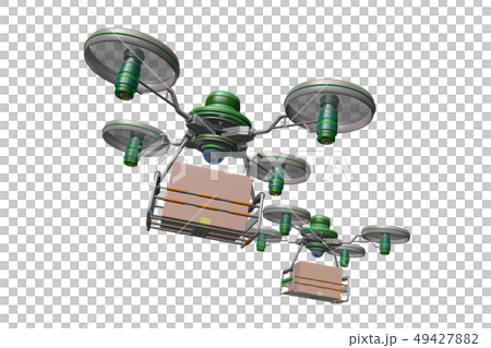 Drone delivery image (formation flight / transparent material version) Drone delivery image (formation flight / transparent material version) 49427882