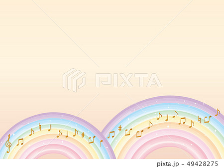 背景素材 虹と音符のイラスト素材
