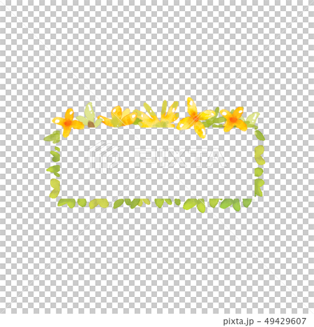 Forsythia flower frame.- Wedding, poster, cover Forsythia flower frame.- Wedding, poster, cover 49429607