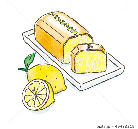 レモン ケーキ 水彩のイラスト素材 49433219 Pixta