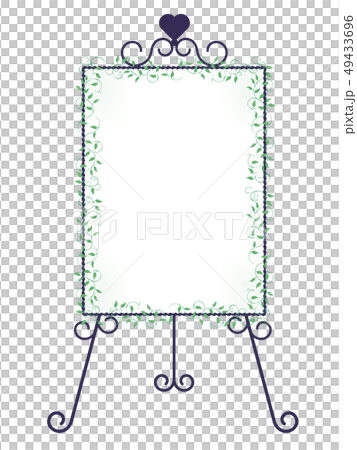 ウェルカムボード アイアン アイビー 縦長タイプのイラスト素材