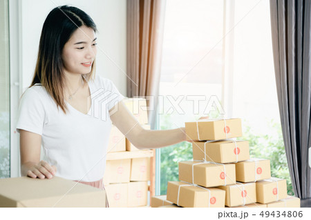 Girl with own bussiness. 49434806