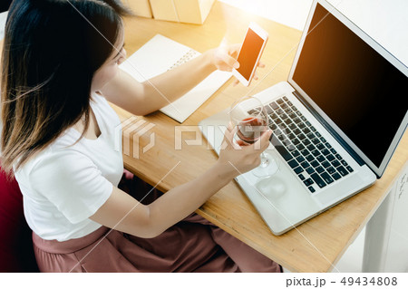 Girl with own bussiness. 49434808