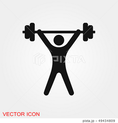 Weightlifter icon vector sign symbol for design 49434809