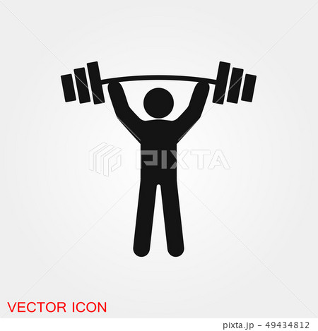 Weightlifter icon vector sign symbol for design Weightlifter icon vector sign symbol for design 49434812