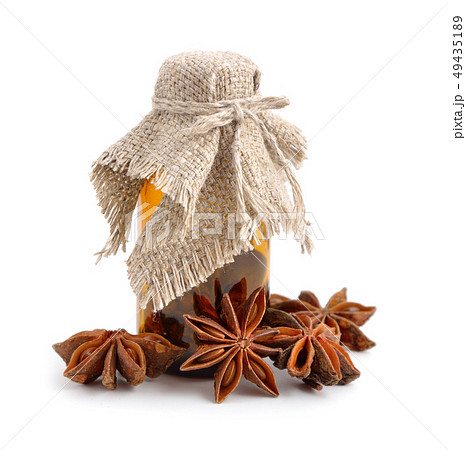 Anise and pharmaceutical bottle with a cover. Anise and pharmaceutical bottle with a cover. 49435189
