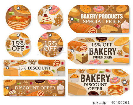 Bread and pastry desserts discount offer tags Bread and pastry desserts discount offer tags 49436261