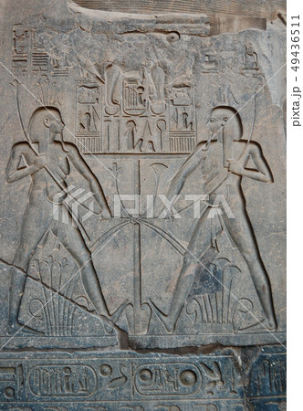 Egyptian carving in Luxor temple, Egypt Egyptian carving in Luxor temple, Egypt 49436511