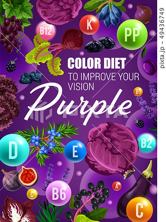 Vitamin berries and vegetables. Purple color diet 49436749