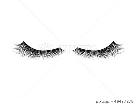 Black realistic detailed eyelashes on white 49437879