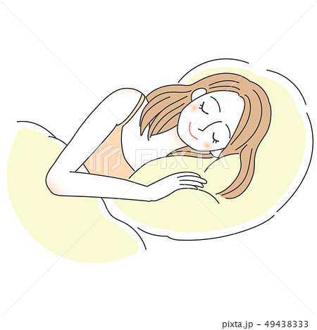 女性 睡眠 イラスト 美容のイラスト素材