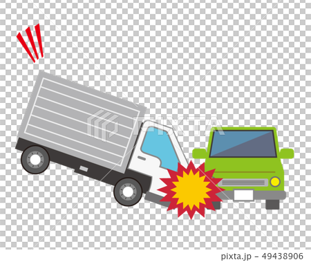 車 自動車 運転 トラック 事故 交通事故 クラッシュのイラスト素材