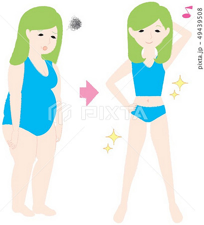 ダイエット前とダイエット後の劇的大変身 49439508