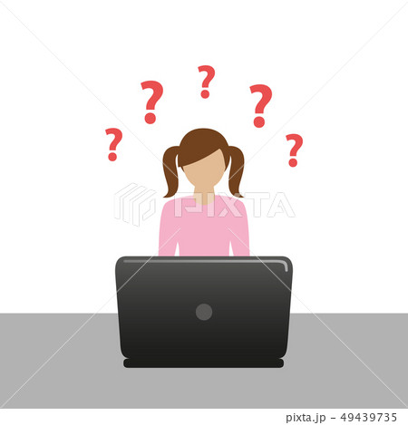 little girl on the laptop has many questions little girl on the laptop has many questions 49439735