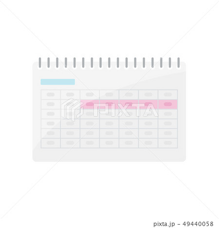 Menstrual calendar on white background. Vector illustration. Menstrual calendar on white background. Vector illustration. 49440058
