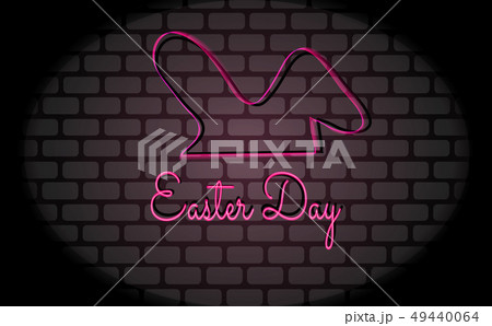 Happy Easter Hand letter card Neon Sign Vector Abs Happy Easter Hand letter card Neon Sign Vector Abs 49440064