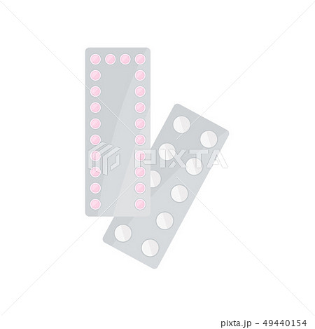 Contraceptive pills on white background. Vector illustration. Contraceptive pills on white background. Vector illustration. 49440154