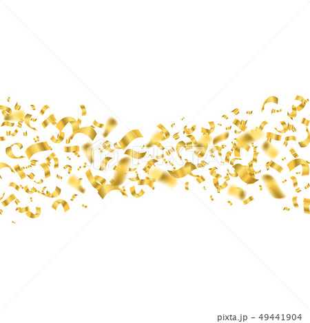 Falling Shiny Golden Confetti Stream on a White Background. Vector Falling Shiny Golden Confetti Stream on a White Background. Vector 49441904