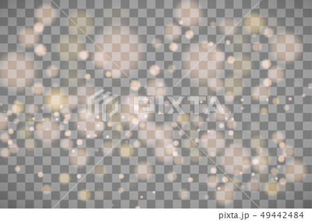 Light abstract glowing bokeh lights. Bokeh lights effect isolated on transparent background. Festive 49442484