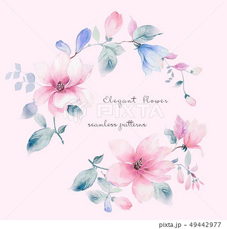 透明水彩 水彩画 花のイラスト素材 透明水彩 水彩画 花のイラスト素材