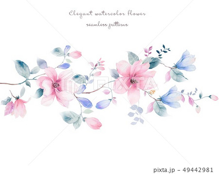 透明水彩 水彩画 花のイラスト素材