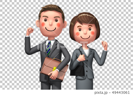 Businessman man and woman guts pose Businessman man and woman guts pose 49443061