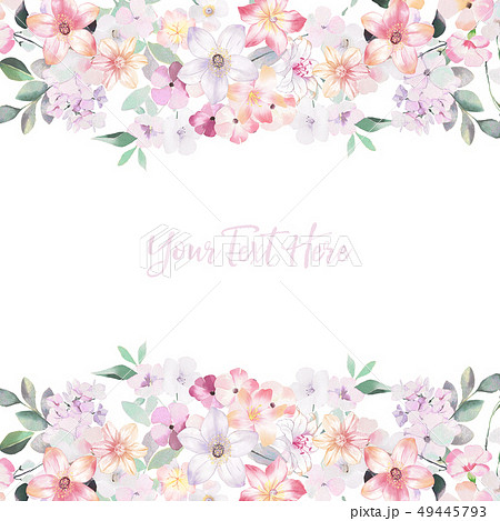 透明水彩 水彩画 花 49445793