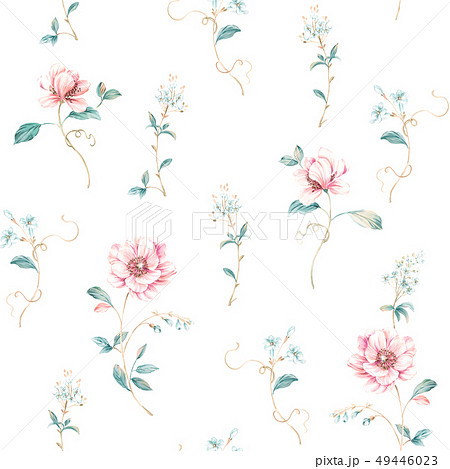 透明水彩 水彩画 花 49446023