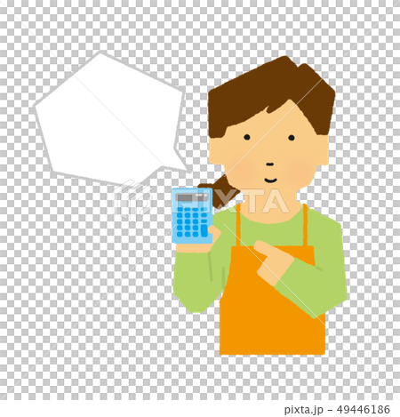 Housewife, calculator, apron, shopping, calculator, balloon (simple touch) Housewife, calculator, apron, shopping, calculator, balloon (simple touch) 49446186