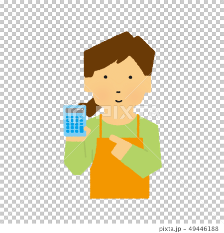 Housewife, calculator, apron, shopping, calculator, (simple touch) Housewife, calculator, apron, shopping, calculator, (simple touch) 49446188