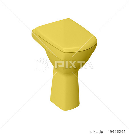 yellow toilet bowl isolated on white background yellow toilet bowl isolated on white background 49446245