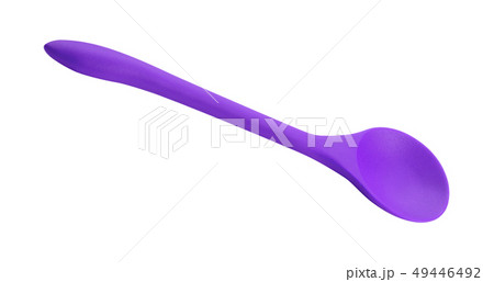 Plastic kitchen spoon isolated on white Plastic kitchen spoon isolated on white 49446492