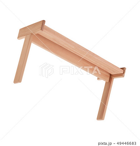 Wood bench isolated on white 49446683