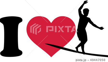 I love slackline silhouette I love slackline silhouette 49447050
