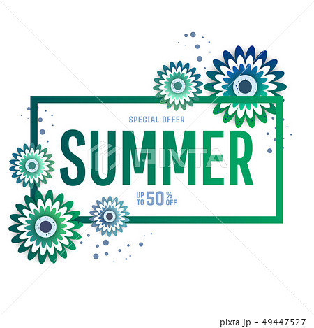 Summer sale background with flowers. Vector 49447527