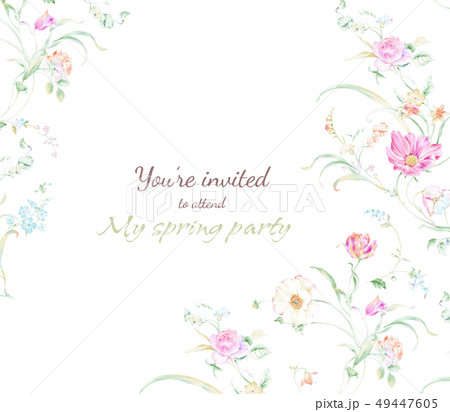 透明水彩 水彩画 花 49447605