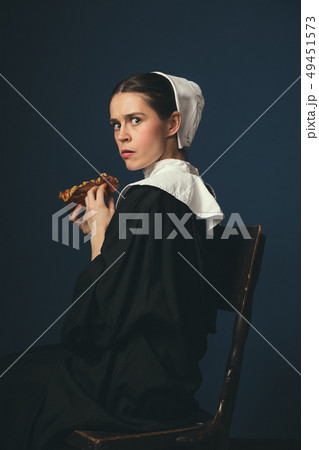 Medieval young woman as a nun Medieval young woman as a nun 49451573