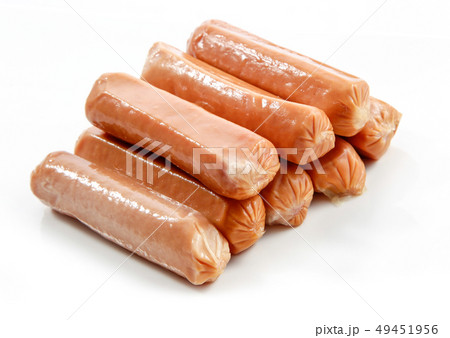 sausages, Hot Dog sausages on a white background 49451956