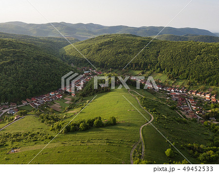 Aerial view to Bukk Mountains National Park 49452533