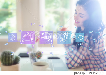 Agile concept with young woman 49452598