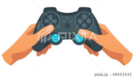 Hand holding wireless game controller  49453435