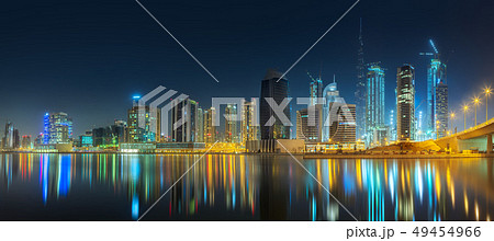 Panoramic view of Dubai Business bay, UAE Panoramic view of Dubai Business bay, UAE 49454966