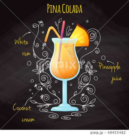 Simple recipe for an alcoholic cocktail Pina 49455482