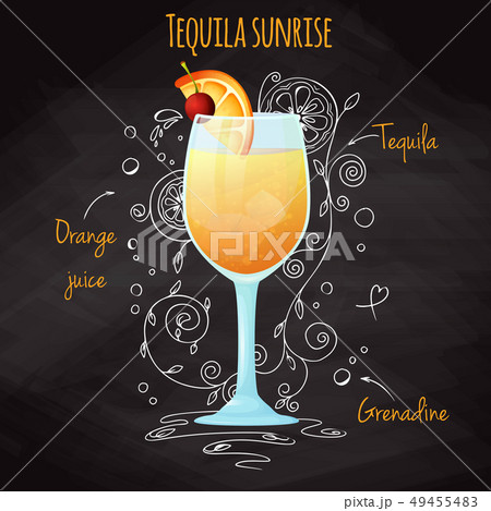 Simple recipe for an alcoholic cocktail Tequila Simple recipe for an alcoholic cocktail Tequila 49455483