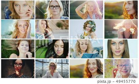 Portraits of successful and happy women, a collage of photos Portraits of successful and happy women, a collage of photos 49455770