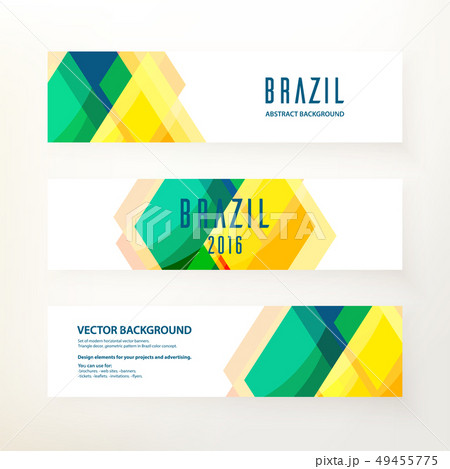 Horizontal banners in Brazil color concept 49455775
